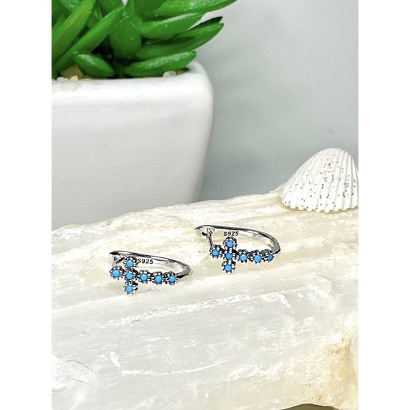 Sterling 925 Cross earrings ~ Tiny cross Earrings ~ Small cross earrings ~ box - Picture 2 of 3